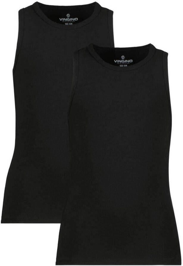 VINGINO hemd set van 2 zwart Jongens Stretchkatoen (duurzaam) Ronde hals 158 164 - Foto 4