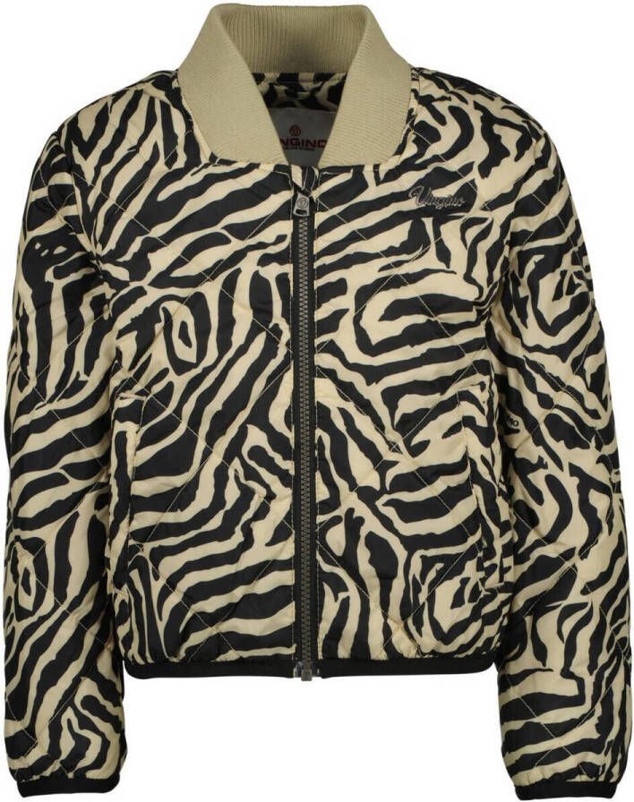 VINGINO bomberjack zomer Tilla met dierenprint beige Jas Meisjes Polyester Opstaande kraag 164