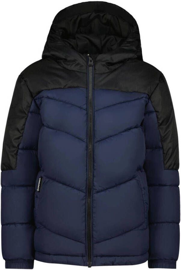 VINGINO gewatteerde winterjas Totos donkerblauw zwart Jongens Nylon Capuchon 104