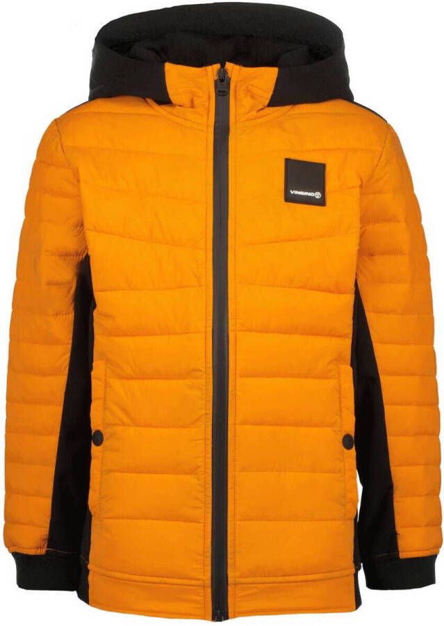 VINGINO gewatteerde winterjas Tertos oranje zwart Jongens Polyamide Capuchon 104