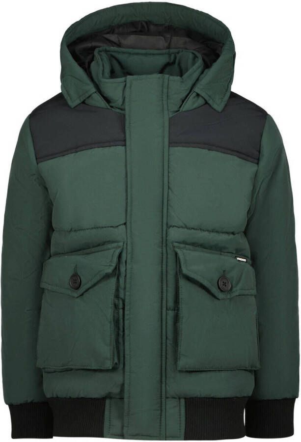 VINGINO gewatteerde winterjas Tibbing groen donkergroen Jongens Katoen Capuchon 164