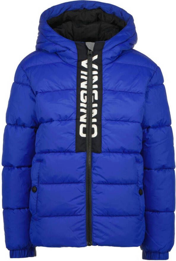 VINGINO gewatteerde winterjas Tarsol met logo hardblauw Jongens Nylon Capuchon 104