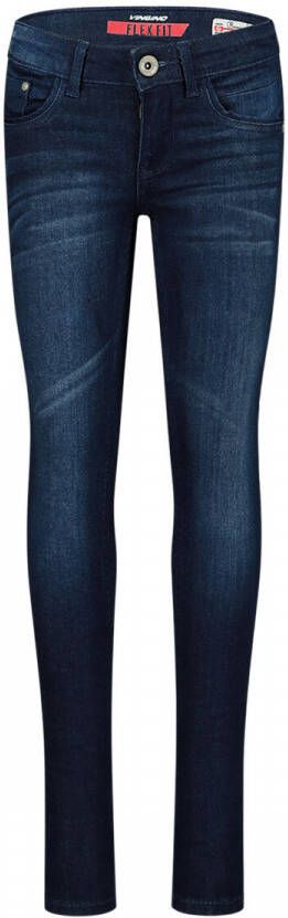 VINGINO slim fit jeans Bernice deep dark Blauw Meisjes Stretchdenim Effen 128