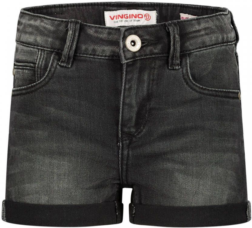 VINGINO short DEBBY dark grey vintage Korte broek Grijs Meisjes Stretchdenim 110