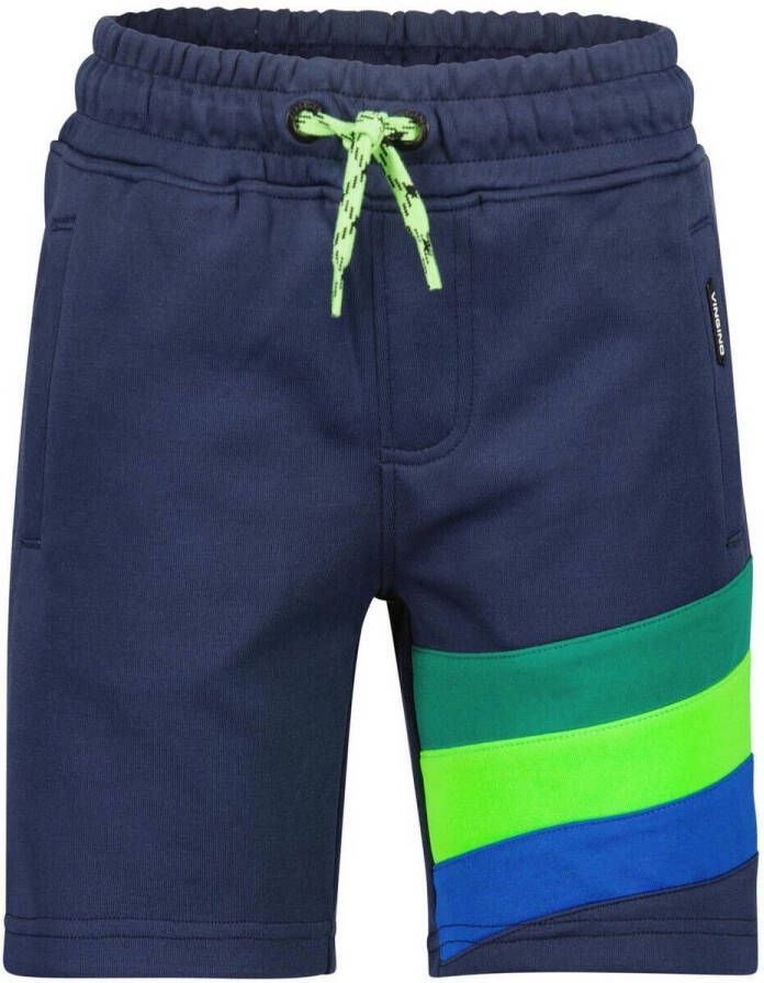 Vingino sweatshort RORLEY donkerblauw neon groen