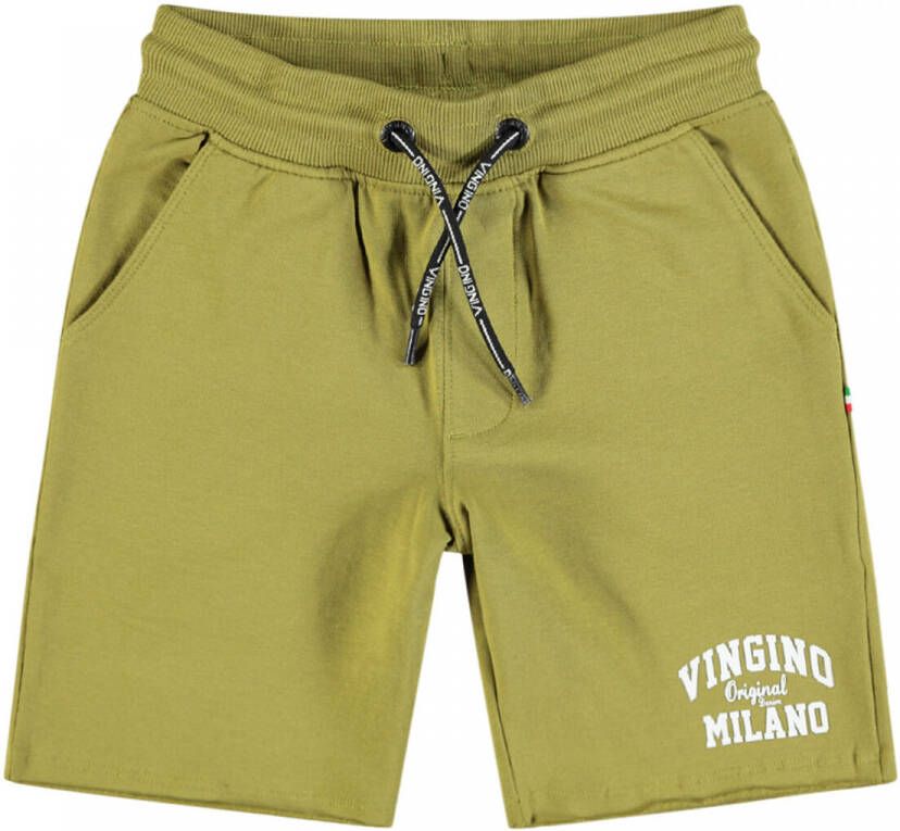 VINGINO sweatshort met logo groen Jongens Katoen Logo 116