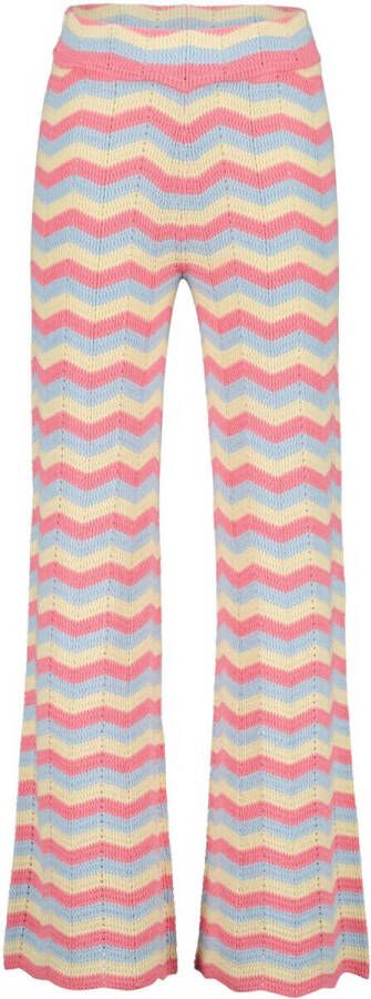 VINGINO x Senna Bellod gestreepte flared broek roze Meisjes Katoen Streep 176