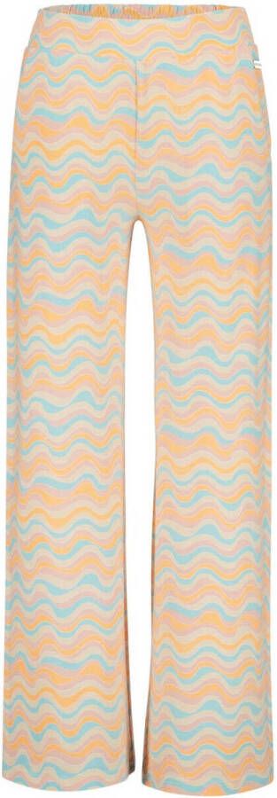VINGINO straight fit broek SAGE met all over print oranje lichtblauw Meisjes Viscose 176