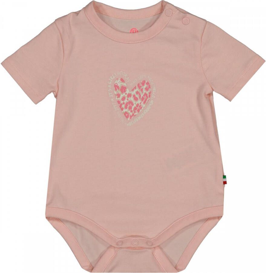 VINGINO newborn romper Puck met printopdruk zachtroze Meisjes Stretchkatoen Ronde hals 50
