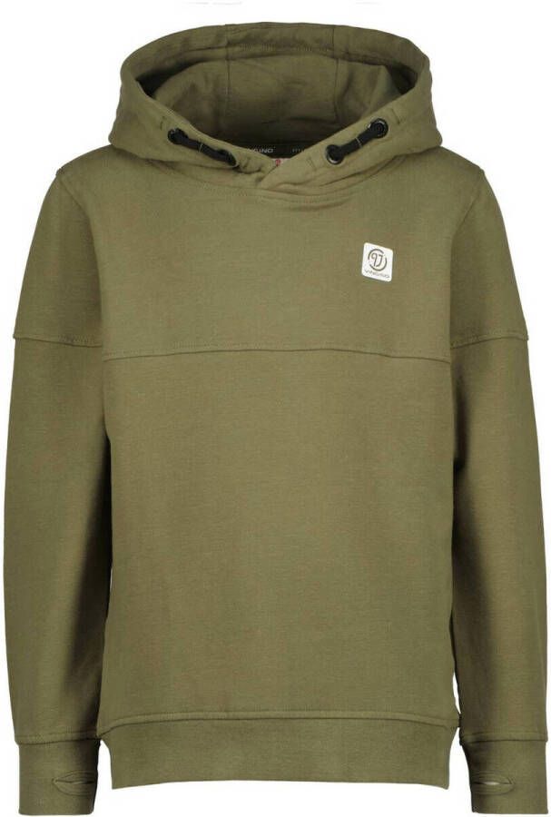 VINGINO hoodie army groen Sweater Effen 164 | Sweater van - Foto 5