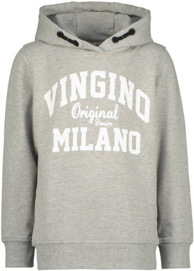 VINGINO hoodie met logo grijs melange Sweater Logo 116