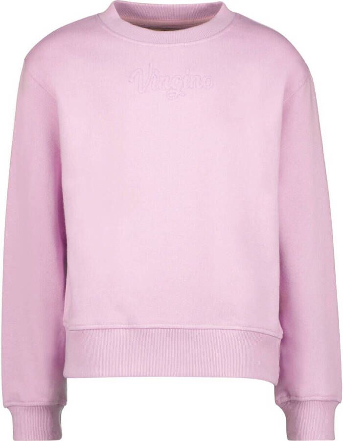 VINGINO sweater Nensi met franjes roze 128 | Sweater van