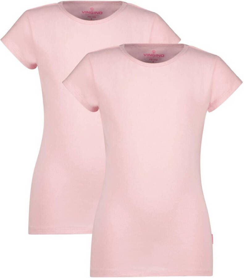 VINGINO T-shirt set van 2 roze Meisjes Stretchkatoen Ronde hals 122 128