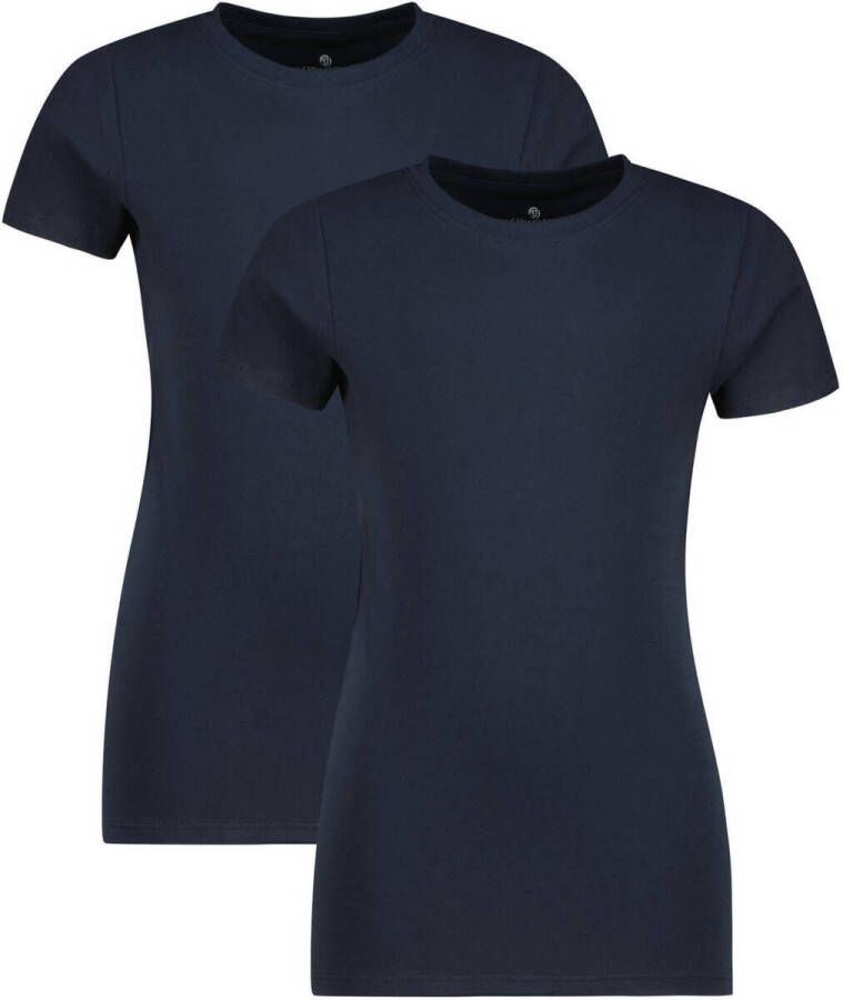 VINGINO basic T-shirt set van 2 donkerblauw Jongens Stretchkatoen Ronde hals 170 176 - Foto 5