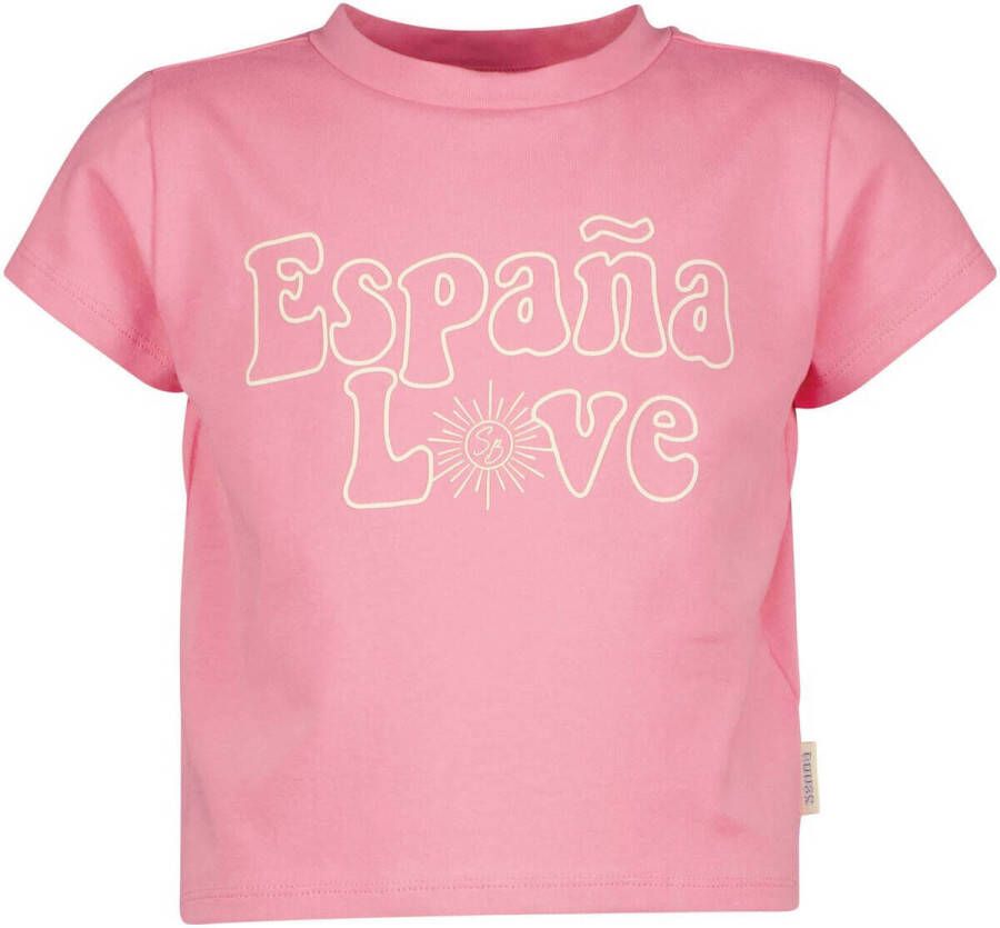 VINGINO x Senna Bellod T-shirt met tekst roze Meisjes Katoen Ronde hals 152
