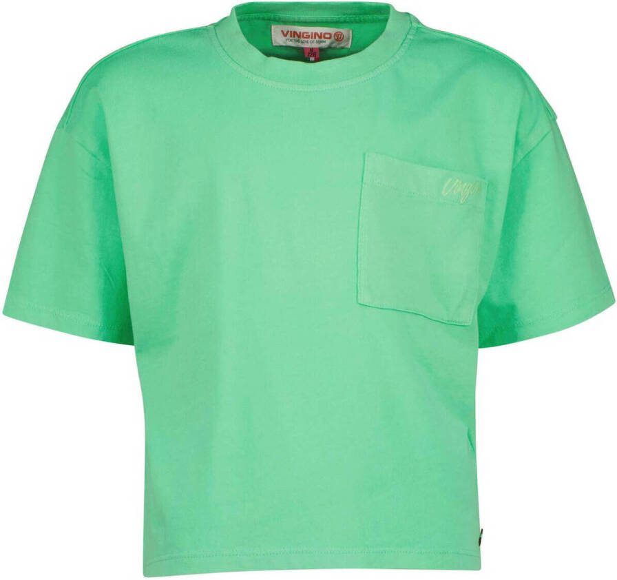 VINGINO T-shirt HESKE felgroen Meisjes Katoen Ronde hals Effen 110
