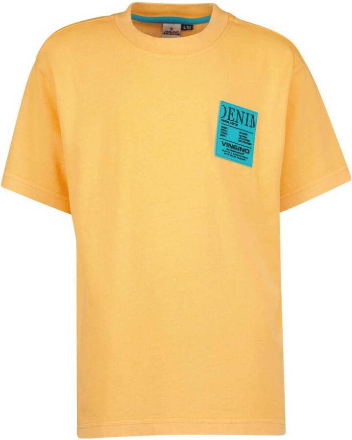 VINGINO T-shirt JAVEY met printopdruk oranje Jongens Katoen Ronde hals 116