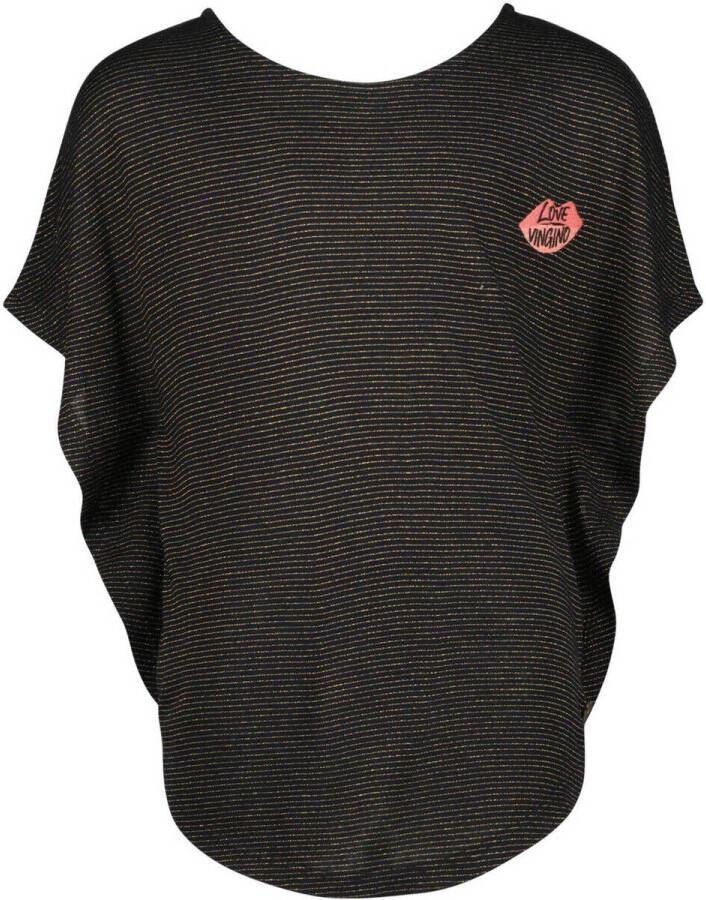 VINGINO T-shirt IREEN met vleermuismouwen zwart Top Meisjes Viscose Ronde hals 128