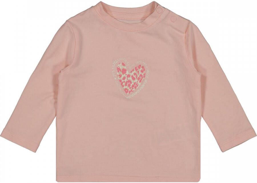 VINGINO baby longsleeve Jille met printopdruk zachtroze Meisjes Stretchkatoen Ronde hals 50