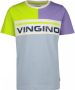 VINGINO T-shirt met logo wit lichtblauw limegroen Jongens Katoen Ronde hals 104 - Thumbnail 2
