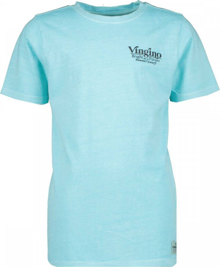 Vingino T-shirt Haver met tekst lichtblauw