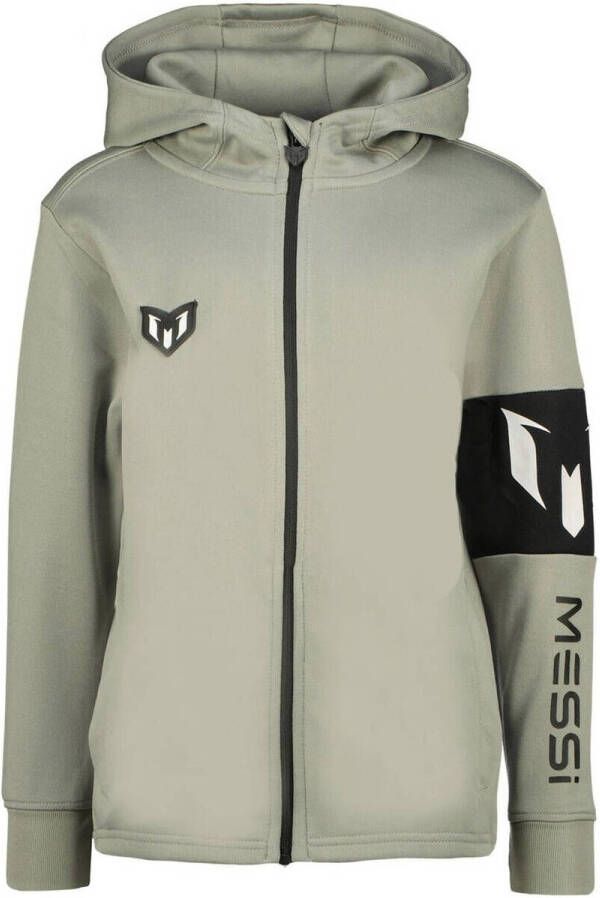 VINGINO x Messi sweatvest Rosario grijsgroen Jongens Polyester Capuchon 104