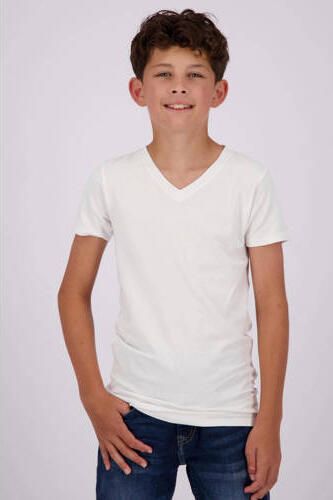 VINGINO basic T-shirt set van 2 wit Jongens Stretchkatoen V-hals Effen 110 116 - Foto 3