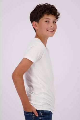 VINGINO basic T-shirt set van 2 wit Jongens Stretchkatoen V-hals Effen 110 116 - Foto 4