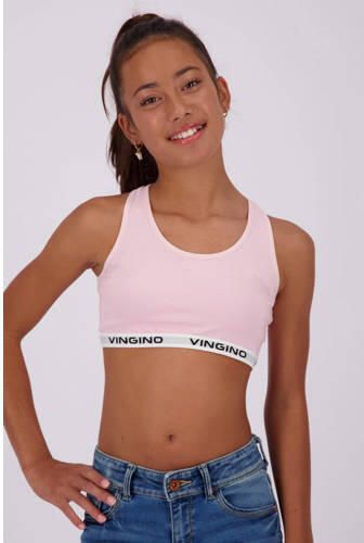 VINGINO bh top set van 2 lichtroze grijs melange Meisjes Stretchkatoen 146 152