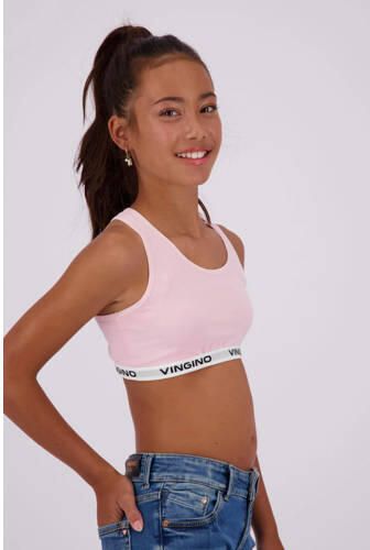 VINGINO bh top set van 2 lichtroze grijs melange Meisjes Stretchkatoen 146 152 - Foto 2