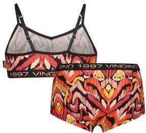 VINGINO bh top + short Paisley zwart rood oranje Meisjes Stretchkatoen Ronde hals 110 116 - Foto 2