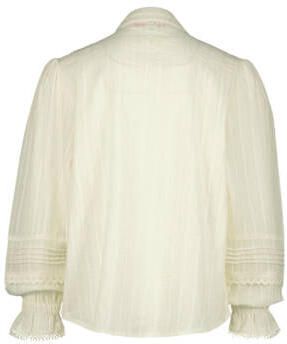 VINGINO blouse Luna met ruches off white Wit Meisjes Katoen Klassieke kraag 128
