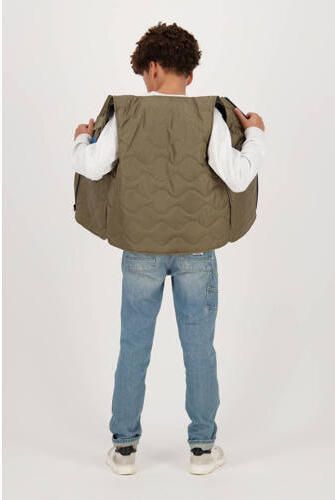 VINGINO bodywarmer NOR kaki Groen Jongens Katoen Ronde hals 128
