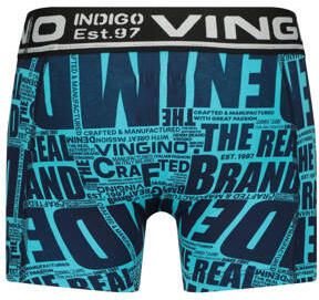 VINGINO boxershort Paper Text set van 3 donkerblauw grijs melange Jongens Stretchkatoen 110 116
