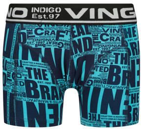 VINGINO boxershort Paper Text set van 3 donkerblauw grijs melange Jongens Stretchkatoen 110 116 - Foto 3