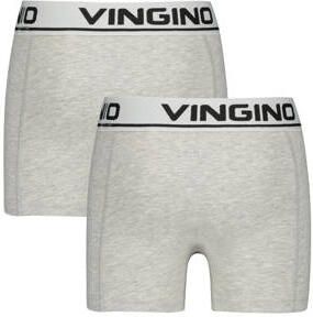 VINGINO boxershort set van 2 grijs melange Jongens Stretchkatoen Effen 122 128 - Foto 2