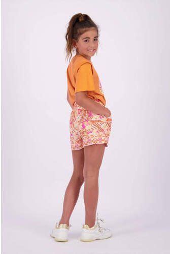 VINGINO casual short Rondha met all over print oranje roze Korte broek Meisjes Katoen 128 - Foto 3