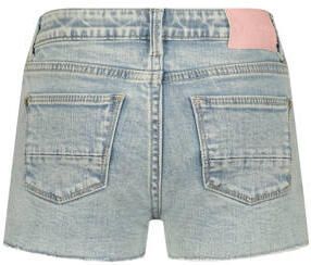 VINGINO denim short Dafina Flamingo met all over print light bleach Korte broek Blauw 128