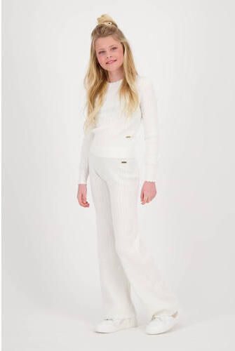 VINGINO flared broek Silkie wit Meisjes Viscose Effen 104