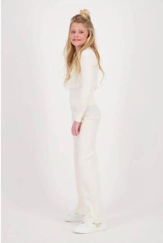VINGINO flared broek Silkie wit Meisjes Viscose Effen 104 - Foto 3