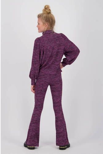 VINGINO flared broek Sya paars zwart Meisjes Polyester Effen 164 - Foto 4