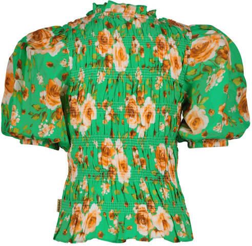 VINGINO gebloemd T-shirt groen Meisjes Katoen Opstaande kraag Bloemen 110 - Foto 2