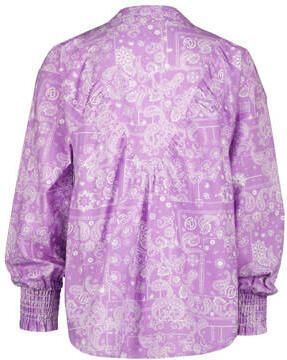 VINGINO gebloemde blouse Larith paars Meisjes Katoen Ronde hals Bloemen 116 - Foto 4