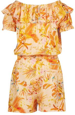 VINGINO gebloemde playsuit PHILINE oranje multi Meisjes Viscose Boothals 128 - Foto 2