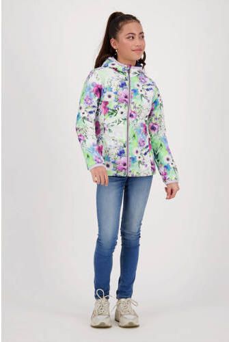 VINGINO gebloemde reversible zomerjas Tijnja donkerblauw multicolor Meisjes Polyester Capuchon 116 - Foto 2