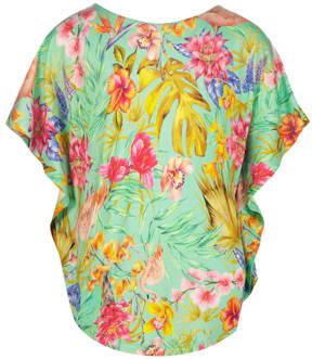 VINGINO gebloemde top Imela groen multicolor Meisjes Viscose Ronde hals 128