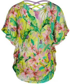 VINGINO gebloemde top Irene geel multicolor Meisjes Viscose Ronde hals 116 - Foto 2