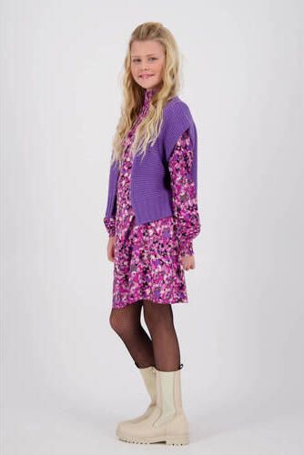 VINGINO gebreid gilet Marlie paars Meisjes Acryl Openvallende hals Effen 104 - Foto 5