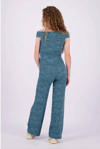 VINGINO gemêleerde off shoulder top Ilena petrol Blauw Melée 152 - Foto 2