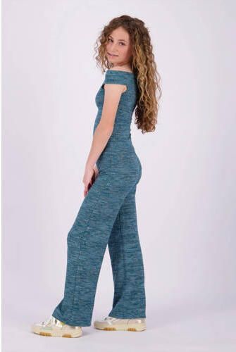 VINGINO gemêleerde off shoulder top Ilena petrol Blauw Melée 152 - Foto 3